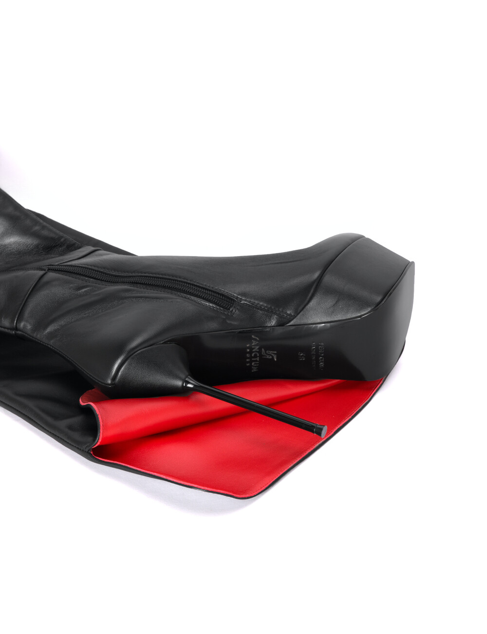 Sanctum Shoes Hoge Italiaanse lieslaarzen ISABELLA met platform in echt leer
