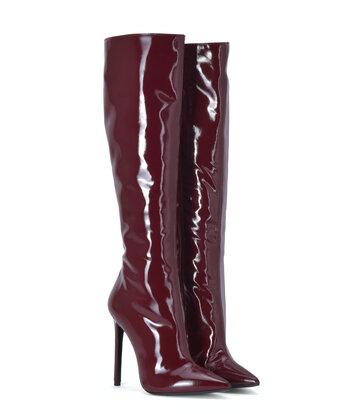 Sanctum Shoes Sanctum Shoes VESTA KNIESTIEFEL BORDO ROSSO LACKIERT - Edizione Speciale