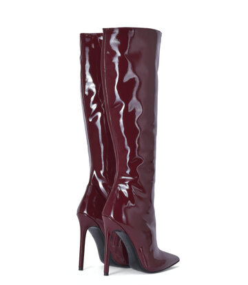 Sanctum Shoes Sanctum Shoes VESTA KNIESTIEFEL BORDO ROSSO LACKIERT - Edizione Speciale