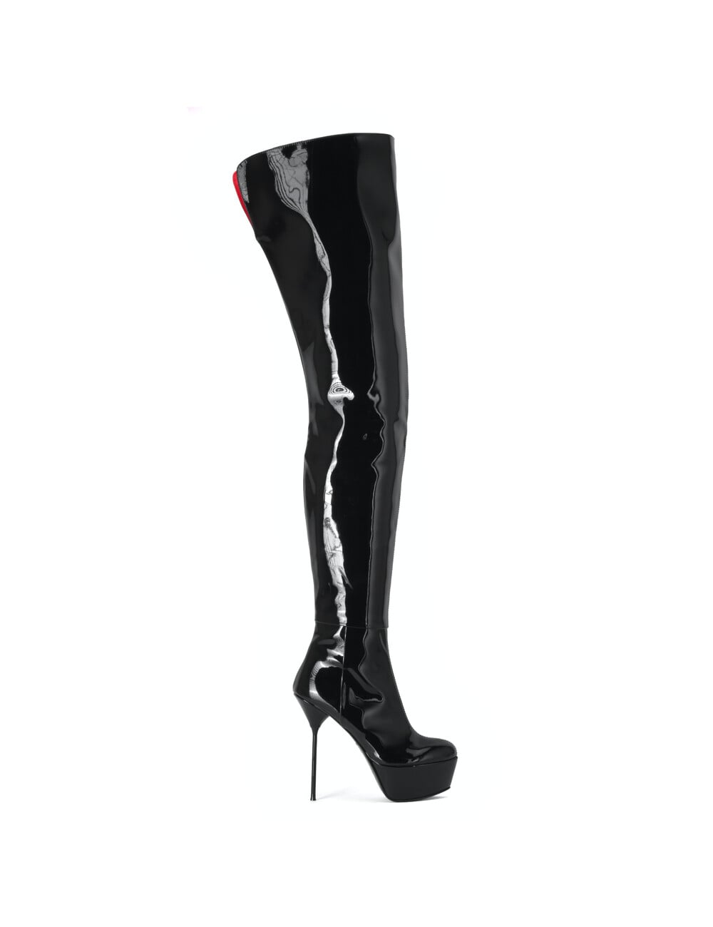 Sanctum Shoes High Italian crotch boots ISABELLA with platform in real patent leather