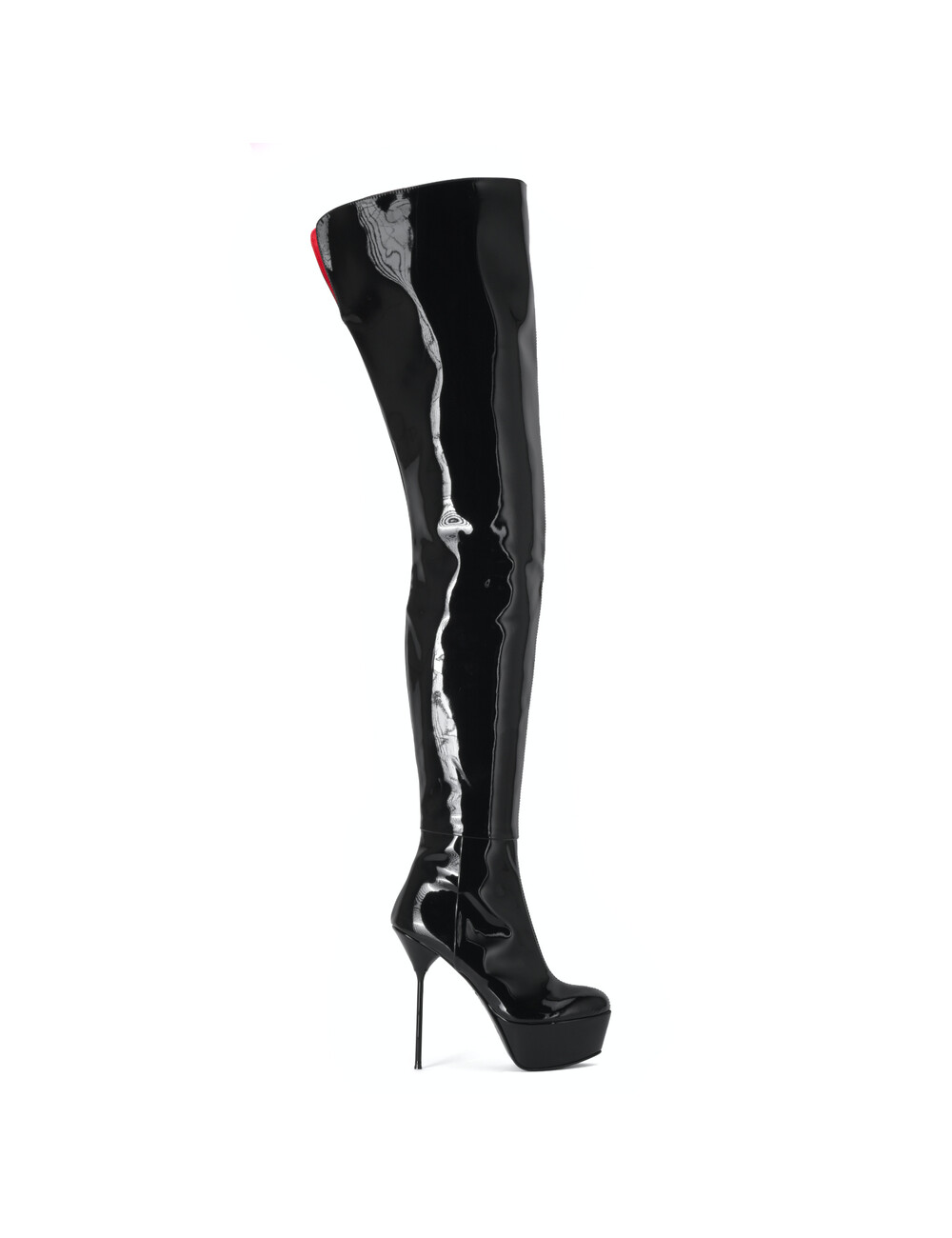 Sanctum Shoes Hoge Italiaanse lieslaarzen ISABELLA met plateauzool van echt lakleer