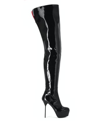 Sanctum Shoes High Italian crotch boots ISABELLA with platform in real patent leather