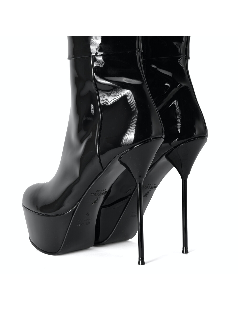 Sanctum Shoes Italienische Overknee-Stiefel ISABELLA mit Plateausohle aus echtem Lackleder