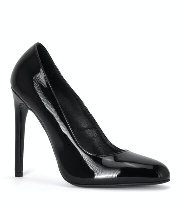 Sanctum Shoes Sanctum Shoes VALERIE SCHWARZE GLÄNZENDE PATENTLEDER-PUMPS MIT RUNDER NENSE