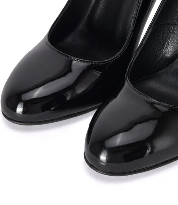 Sanctum Shoes Sanctum Shoes VALERIE SCHWARZE GLÄNZENDE PATENTLEDER-PUMPS MIT RUNDER NENSE