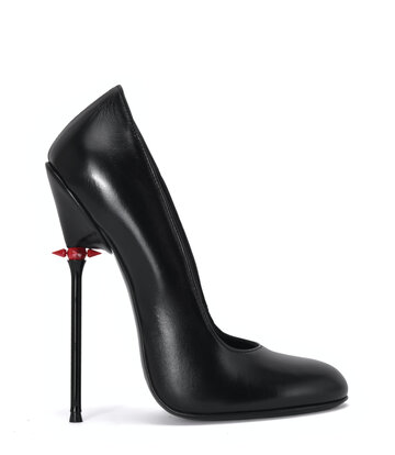 Sanctum Shoes Sanctum Shoes  VALENTINA RED ALERT EDITION BLACK MATTE GOAT LEATHER ROUND NOSED PUMPS
