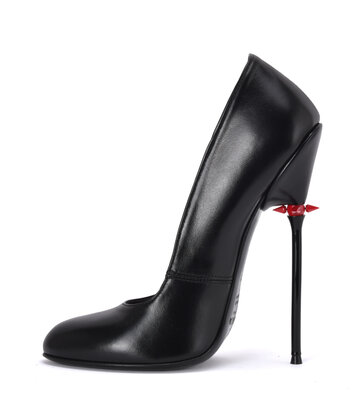 Sanctum Shoes Sanctum Shoes  VALENTINA RED ALERT EDITION BLACK MATTE GOAT LEATHER ROUND NOSED PUMPS