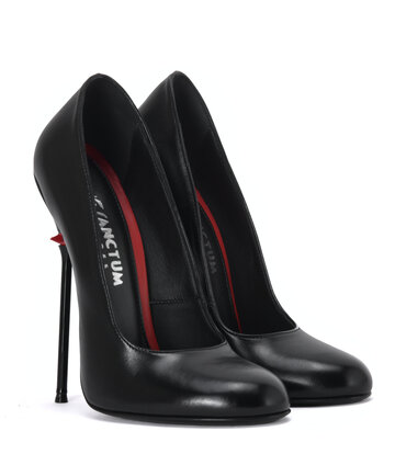 Sanctum Shoes Sanctum Shoes  VALENTINA RED ALERT EDITION BLACK MATTE GOAT LEATHER ROUND NOSED PUMPS