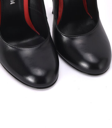 Sanctum Shoes Sanctum Shoes  VALENTINA RED ALERT EDITION BLACK MATTE GOAT LEATHER ROUND NOSED PUMPS