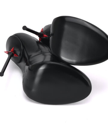 Sanctum Shoes Sanctum Shoes  VALENTINA RED ALERT EDITION BLACK MATTE GOAT LEATHER ROUND NOSED PUMPS