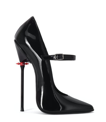 Sanctum Shoes Sanctum Shoes TAMARA RED ALERT EDITION BLACK SHINY STRAP PUMPS