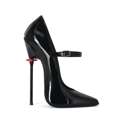Sanctum Shoes TAMARA RED ALERT EDITION ZWARTE GLANZENDE BANDJES PUMPS