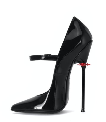 Sanctum Shoes Sanctum Shoes TAMARA RED ALERT EDITION BLACK SHINY STRAP PUMPS