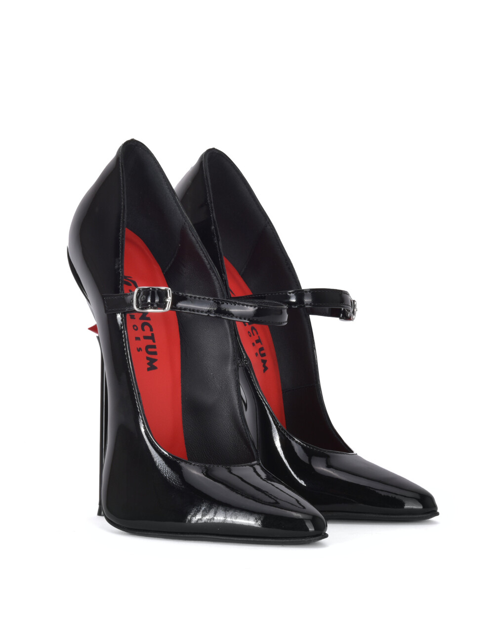 Sanctum Shoes Sanctum Shoes TAMARA RED ALERT EDITION BLACK SHINY STRAP PUMPS