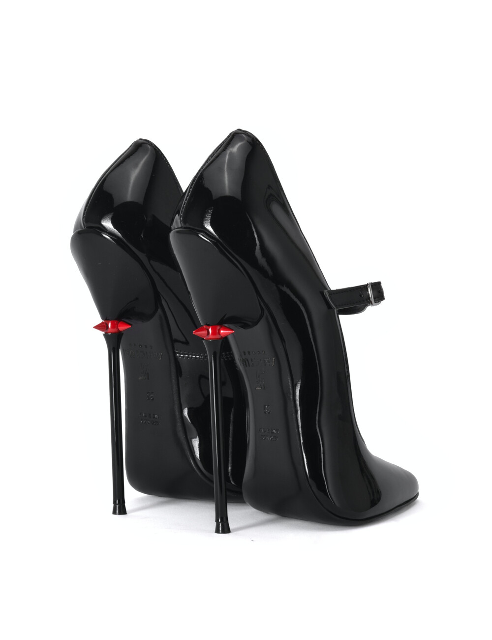 Sanctum Shoes Sanctum Shoes TAMARA RED ALERT EDITION BLACK SHINY STRAP PUMPS