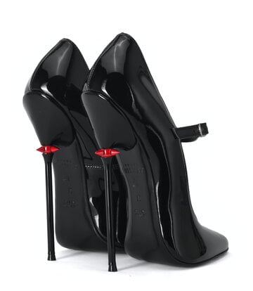 Sanctum Shoes Sanctum Shoes TAMARA RED ALERT EDITION BLACK SHINY STRAP PUMPS