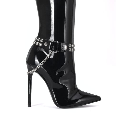 Sanctum Synthetic Leather BOOT BELT "LEA" - BLACK SHINY