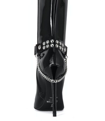 Sanctum Synthetic Leather SYNTHETIC BOOT BELT LEA - 2CM - SINGLE CHAIN - BLACK SHINY