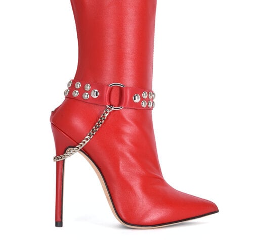 Sanctum Shoes LEATHER BOOT BELT "LEA" - RED NAPPA