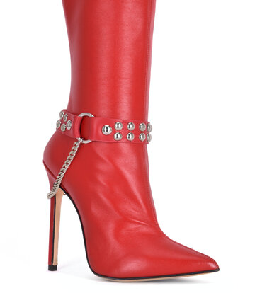 Sanctum Shoes LEATHER BOOT BELT LEA - 2CM - SINGLE CHAIN - RED NAPPA