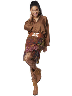 TESSA KOOPS LARA SATIN BROWN TOP