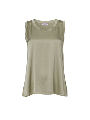 TESSA KOOPS ISOLA SATIN DARK OLIVE TOP