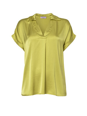 TESSA KOOPS PEPPA SATIN GREEN TOP