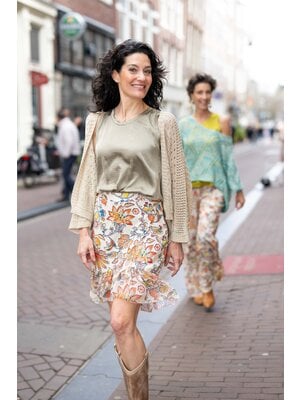 TESSA KOOPS ISOLA SATIN DARK OLIVE TOP