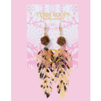 FEATHER TIGER EYE OORBELLEN