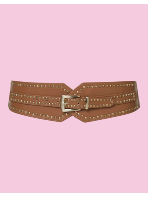 TESSA KOOPS STUDS STRETCH RIEM BRUIN