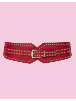 TESSA KOOPS STUDS STRETCH BELT RED TESSA KOOPS STUDS STRETCH BELT RED