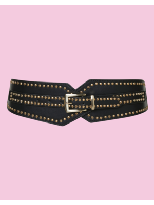 TESSA KOOPS STUDS STRETCH RIEM ZWART