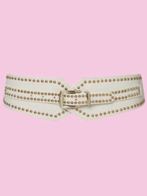 TESSA KOOPS STUDS STRETCH BELT WHITE