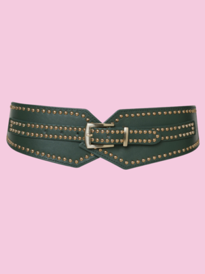 TESSA KOOPS STUDS STRETCH BELT GREEN