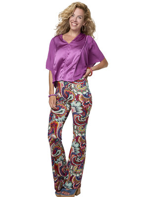 TESSA KOOPS ZAYNA PURPLE SATIN TOP