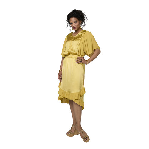 TESSA KOOPS ZAYNA YELLOW SATIN TOP