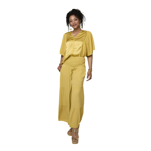 TESSA KOOPS ZAYNA YELLOW SATIN TOP