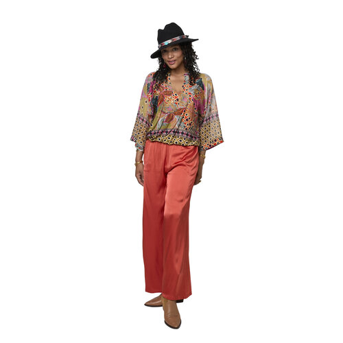 TESSA KOOPS MARLA RED SATIN BROEK