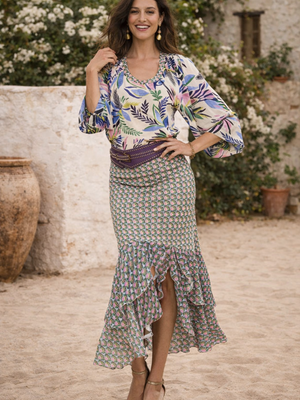 TESSA KOOPS JOLIE BLUE LOTUS TOP