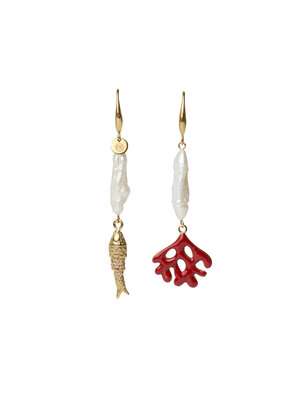 TESSA KOOPS WILD PEARL CORAL EARRINGS TESSA KOOPS WILD PEARL CORAL EARRINGS