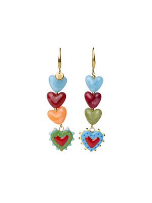 TESSA KOOPS RAINBOW HEARTS OORBELLEN TESSA KOOPS RAINBOW HEARTS OORBELLEN