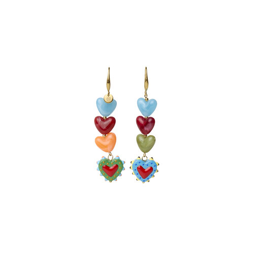 TESSA KOOPS RAINBOW HEARTS OORBELLEN