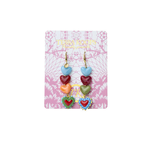 TESSA KOOPS RAINBOW HEARTS OORBELLEN