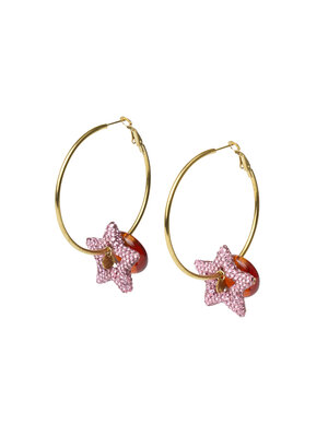 TESSA KOOPS PINK STAR HOOPS EARRINGS TESSA KOOPS PINK STAR HOOPS EARRINGS