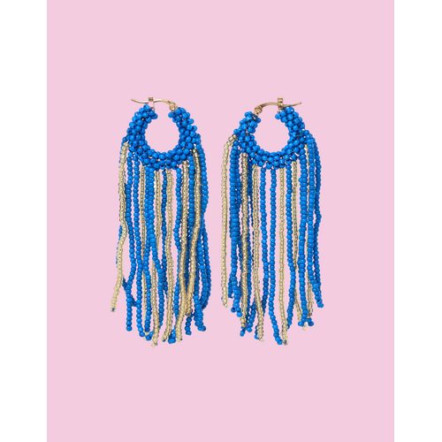 TESSA KOOPS RAIN BEADS BLUE OORBELLEN