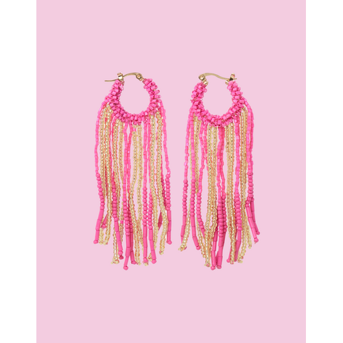 TESSA KOOPS RAIN BEADS PINK OORBELLEN