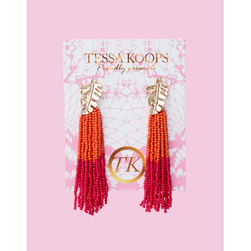 TESSA KOOPS PALM RED OORBELLEN