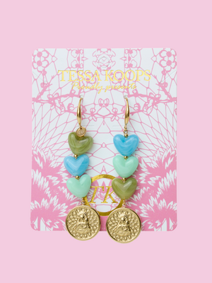 TESSA KOOPS OCEAN HEARTS EARINGS TESSA KOOPS OCEAN HEARTS EARINGS