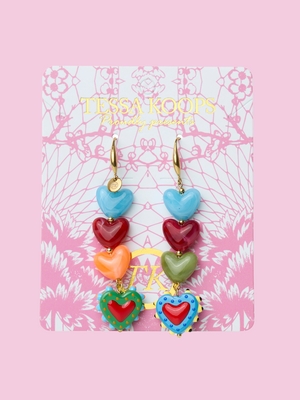 TESSA KOOPS RAINBOW HEARTS EARINGS TESSA KOOPS RAINBOW HEARTS EARINGS