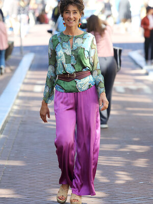 TESSA KOOPS MARLA PURPLE SATIN PANTS